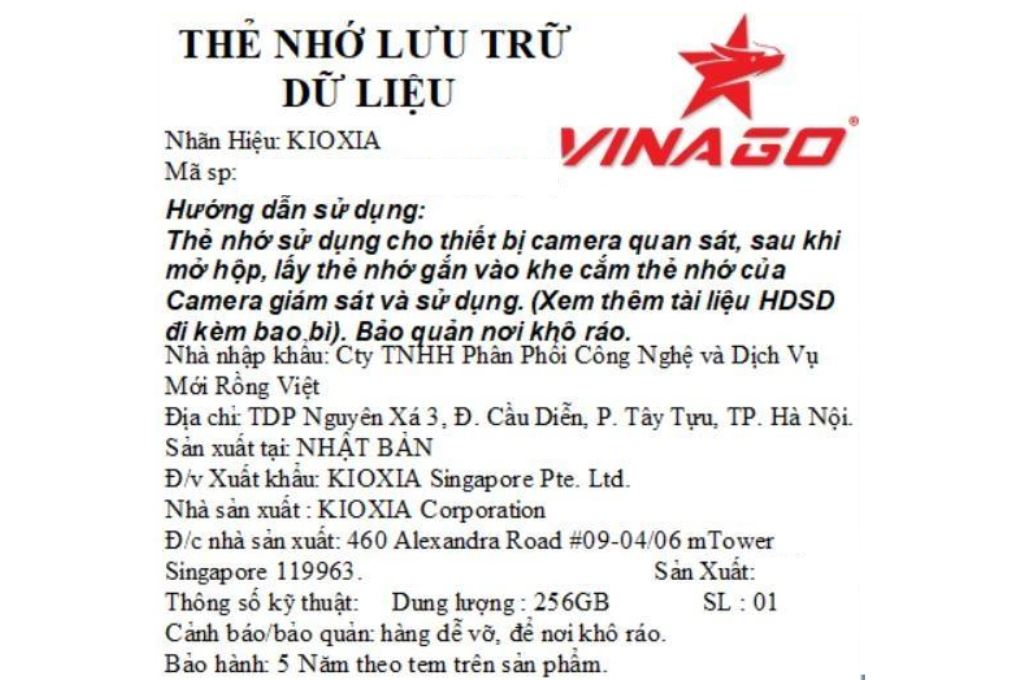 Thẻ nhớ Kioxia MicroSD G3 256GB Class 10_U3 - 4