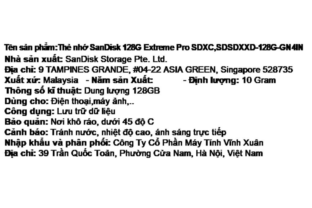 Thẻ nhớ Sandisk SDHC 128GB Extreme Pro class 10_U3 Màu Đen - Đỏ
