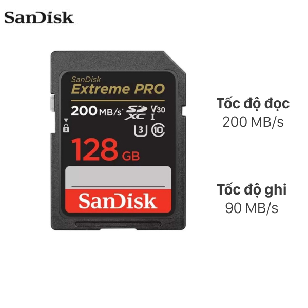 Thẻ nhớ Sandisk SDHC 128GB Extreme Pro class 10_U3