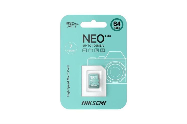 Thẻ nhớ HIKSEMI MicroSD 64GB Neo Lux Class 10_U3 Màu Xanh ngọc