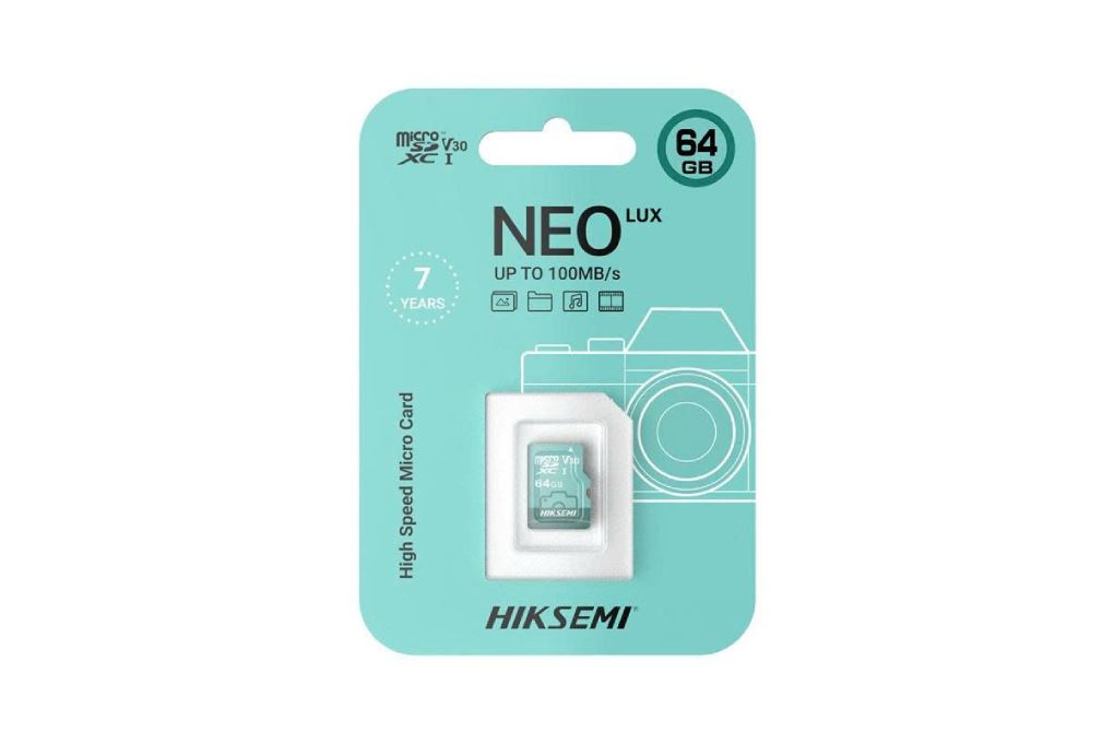 Thẻ nhớ HIKSEMI MicroSD 64GB Neo Lux Class 10_U3 Màu Xanh ngọc
