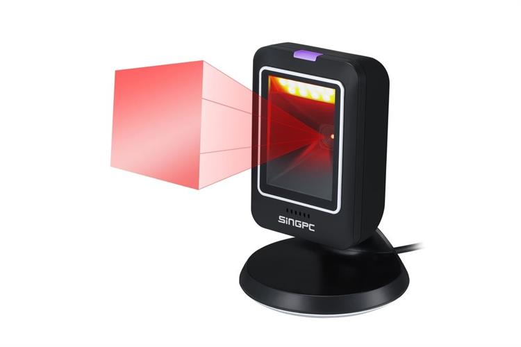 Máy quét mã vạch 2D để bàn có dây SingPC Scan-2800U Màu Đen