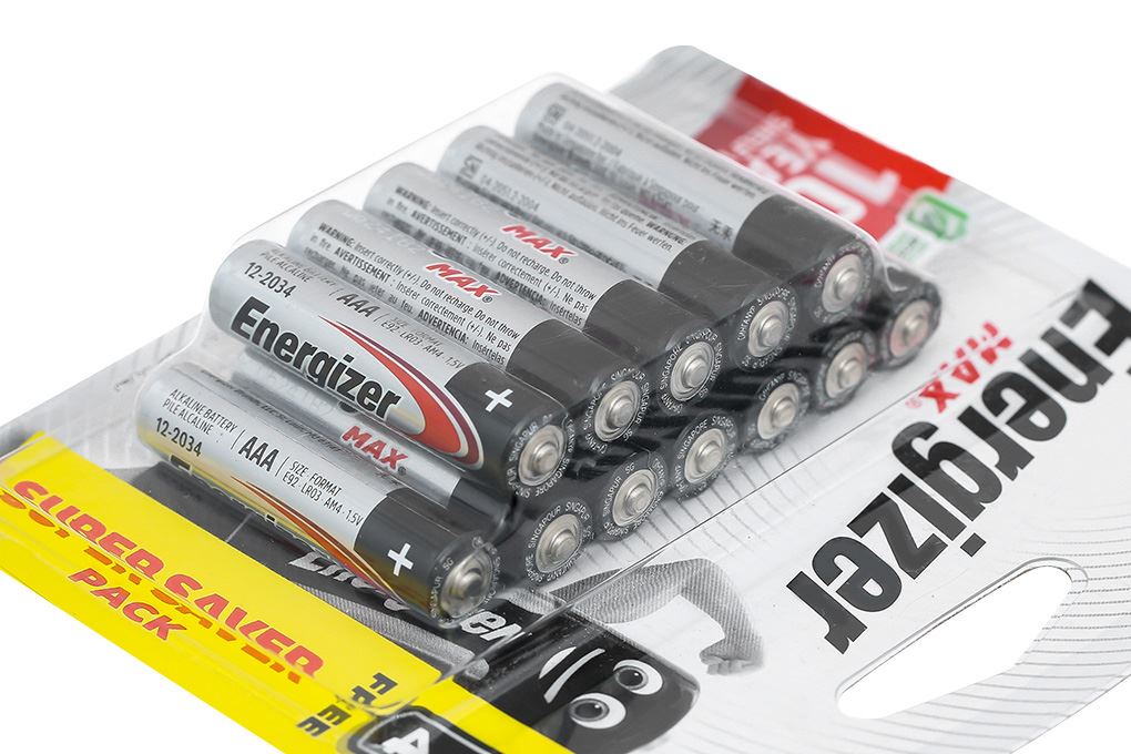 Pin AAA 12 viên Energizer Max E92BP8+4 Màu Đen - Đỏ