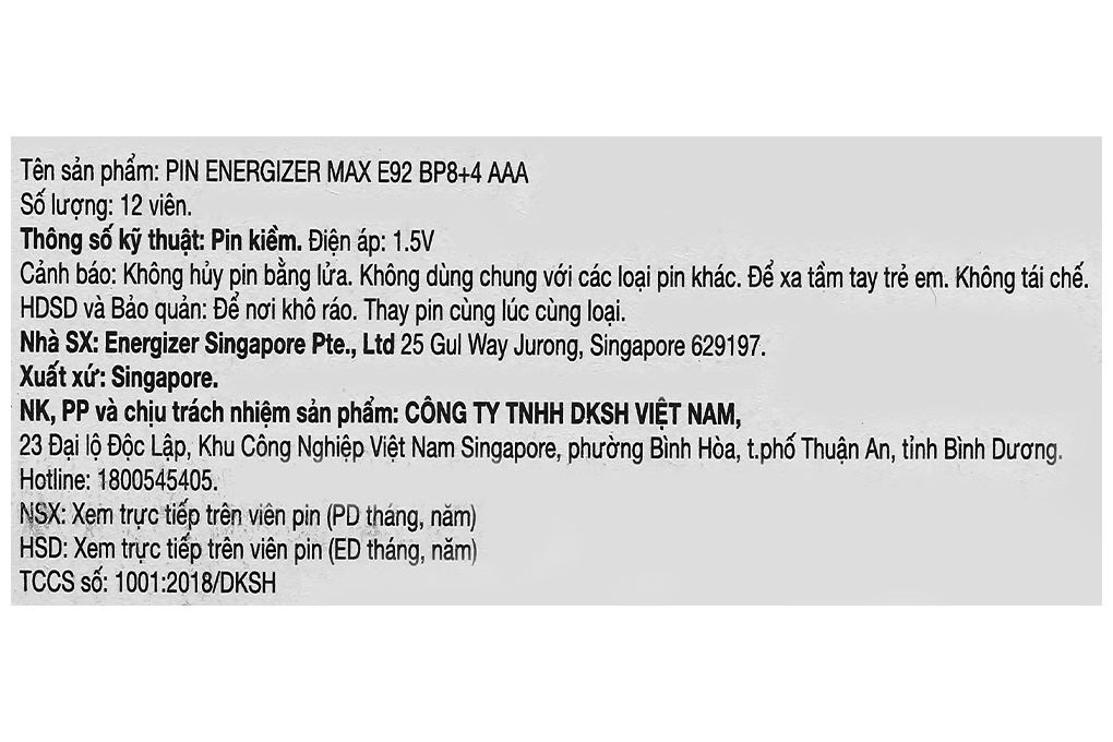 Pin AAA 12 viên Energizer Max E92BP8+4 Màu Đen - Đỏ