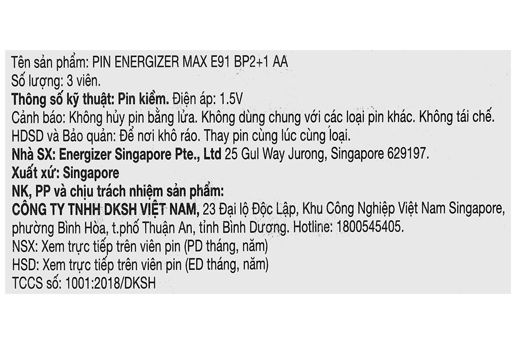 Pin AA 3 viên Energizer Max E91BP2+1 Màu Trắng - Đen