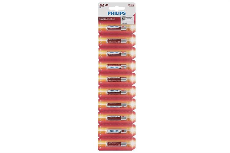 Pin AAA 10 viên Alkaline Philips LR03P10TS Màu Đen - Đỏ