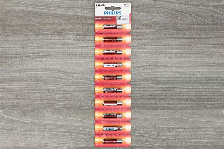 Pin AAA 10 viên Alkaline Philips LR03P10TS Màu Đen - Đỏ