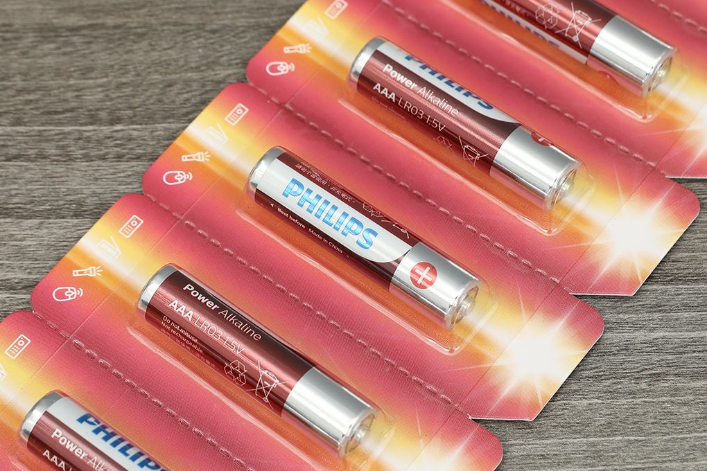 Pin AAA 10 viên Alkaline Philips LR03P10TS Màu Đen - Đỏ