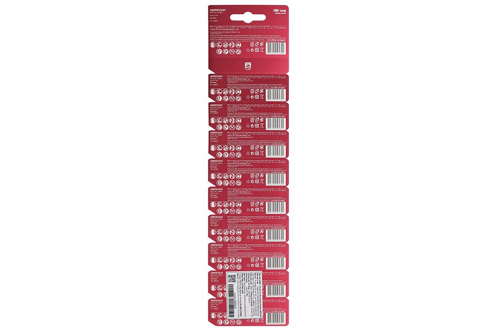 Pin AA 10 viên Alkaline Philips LR6P10TS Màu Đen - Đỏ