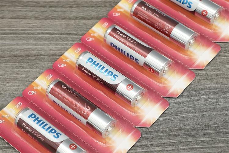 Pin AA 10 viên Alkaline Philips LR6P10TS Màu Đen - Đỏ