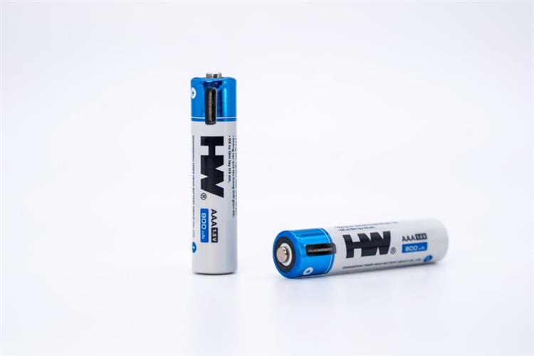Bộ 4 viên pin sạc AAA 800mAh HW TH-ICR712C Màu Xanh Dương