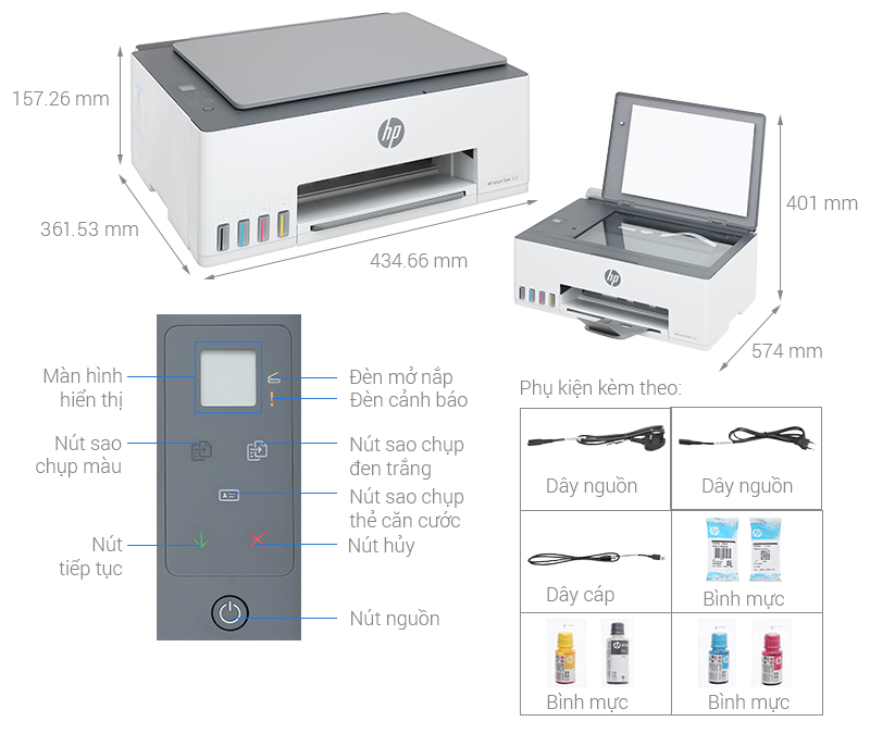 Máy in phun màu đa năng HP Smart Tank 520 (1F3W2A)