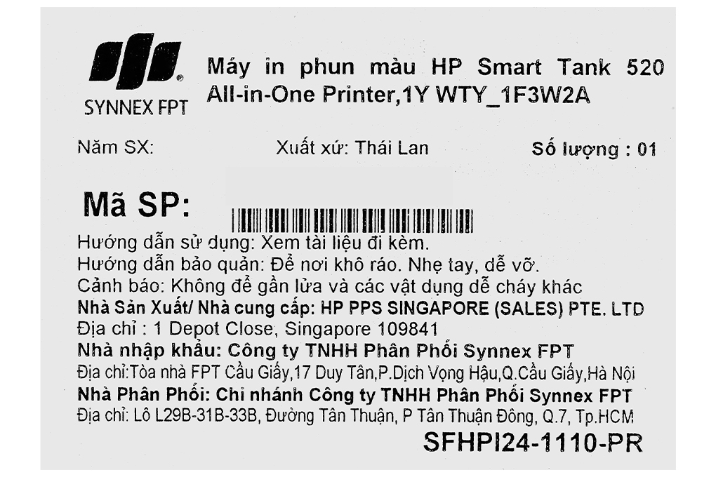 Máy in phun màu đa năng HP Smart Tank 520 (1F3W2A) - 12
