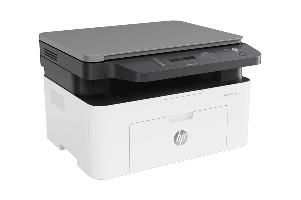 Máy in laser trắng đen đa năng HP LaserJet MFP 136w Wifi (4ZB86A) Màu Trắng