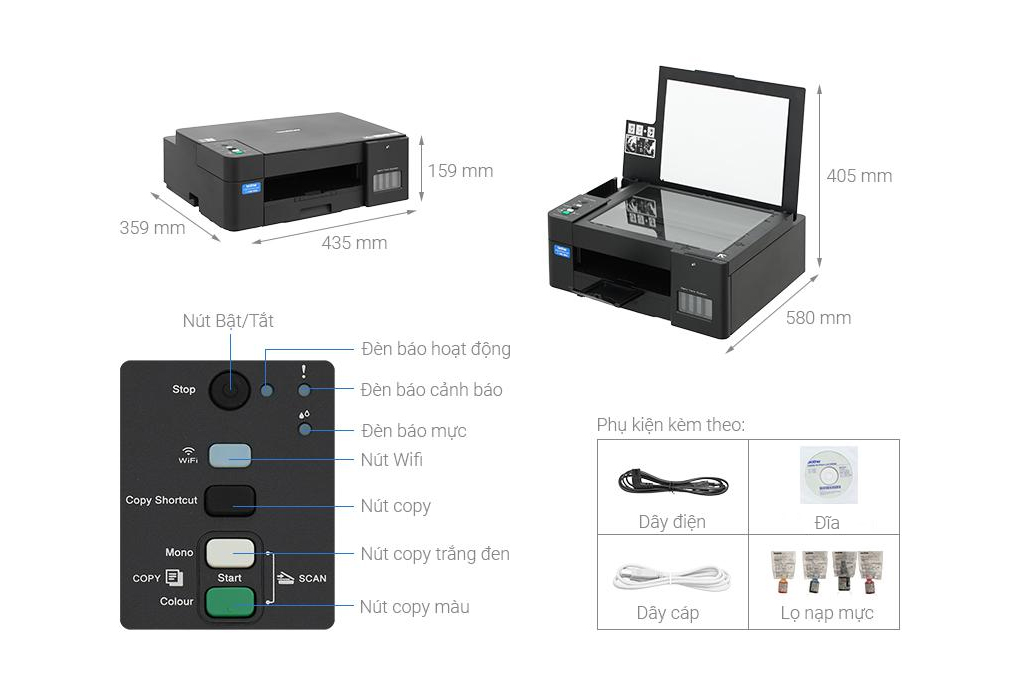 Máy in phun màu đa năng Brother DCP-T420W