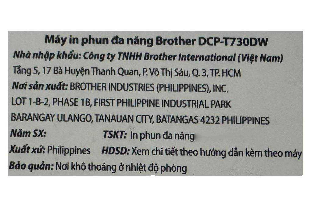 Máy in phun màu đa năng Brother DCP-T730DW Wifi Màu Đen