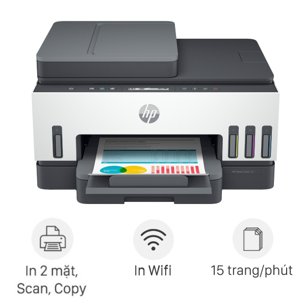 Máy in phun màu HP Smart Tank 750 Wifi (6UU47A)