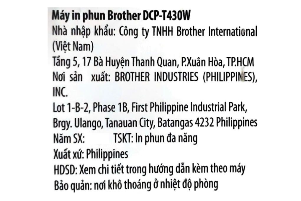 Máy in phun màu đa năng Brother DCP-T430W Wifi Màu Đen