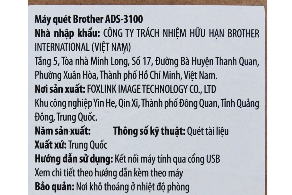 Máy Scan Brother ADS-3100 Màu Trắng