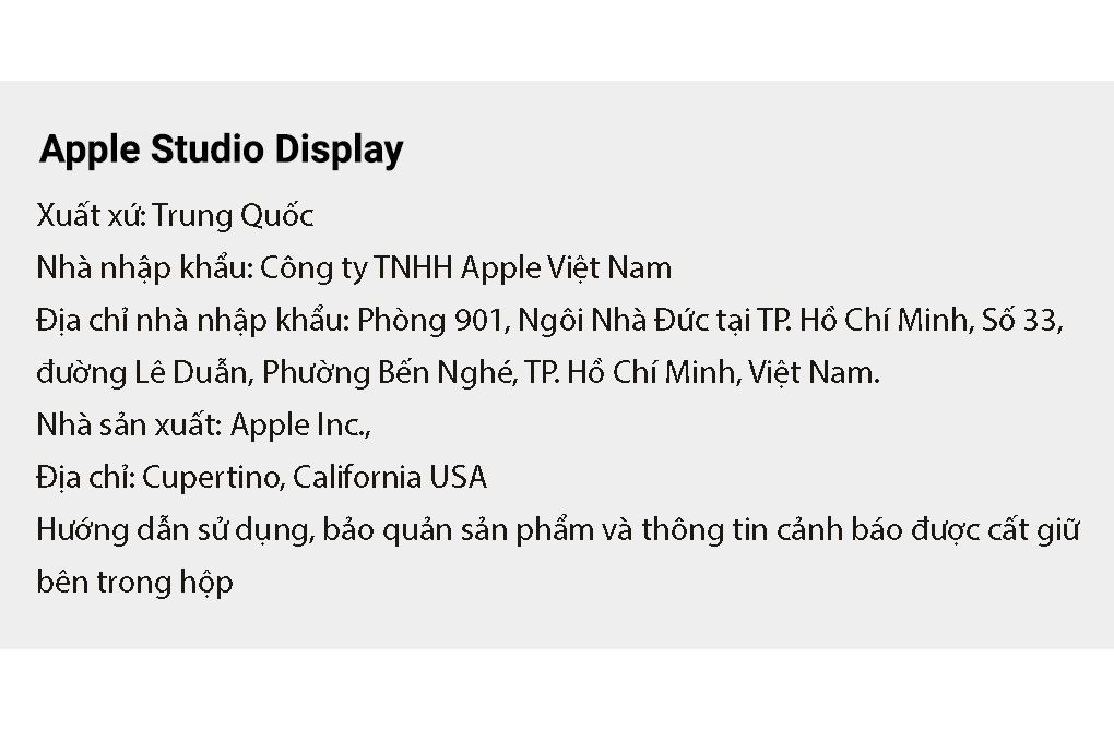 Apple Studio Display 27 inch 5K Retina Ngàm Kết Nối VESA (MMYQ3SA/A)