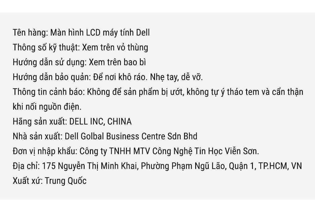 Màn hình Dell P2725H 27 inch FHD/IPS/100Hz/5ms Màu Đen