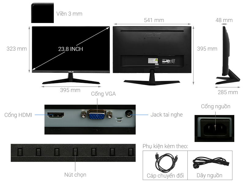 Màn hình Asus VY249HGR 23.8 inch FHD/IPS/120Hz/1ms