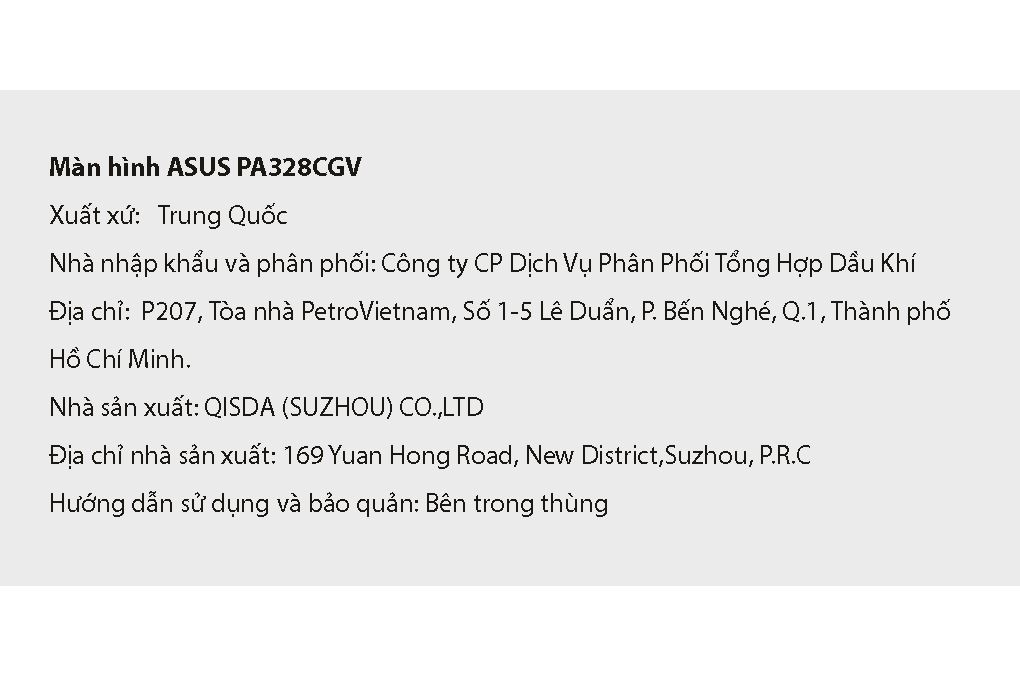 Màn hình Asus ProArt PA328CGV 32 inch 2K/IPS/165Hz/5ms Màu Đen