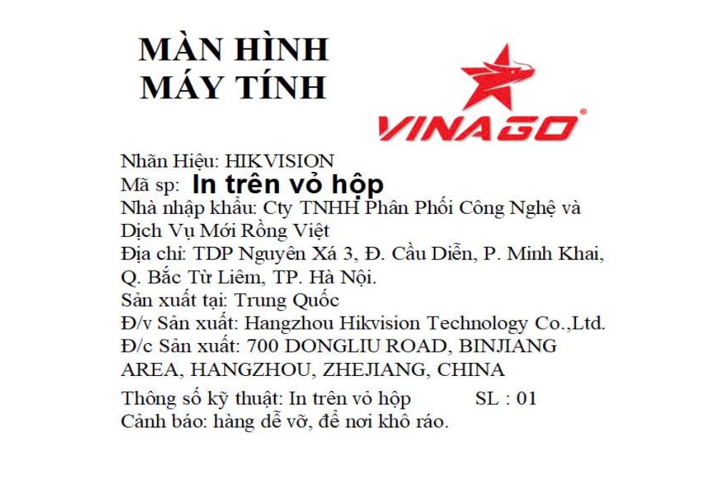 Màn hình Hikvision DS-D5024F2-BP2 23.8 inch FHD/IPS/100Hz/5ms - 5