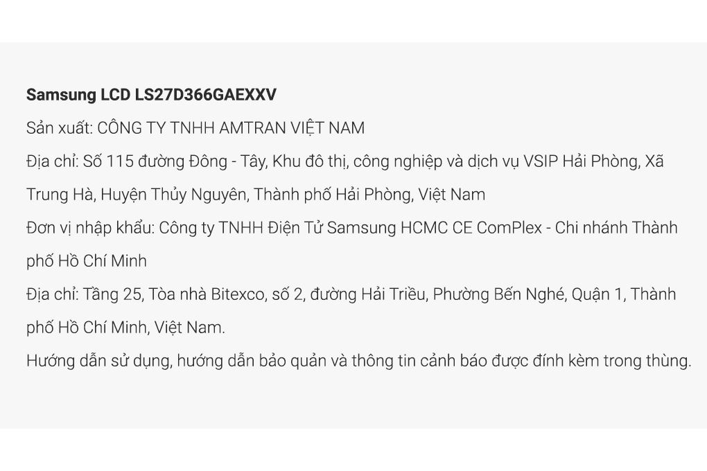 Màn hình Samsung LS27D366GAEXXV 27 inch FHD/VA/100Hz/4ms Màu Đen