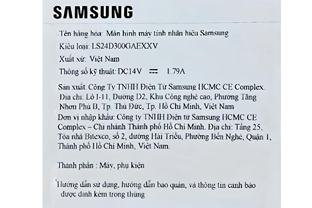 Màn hình Samsung S3 S30GD LS24D300GAEXXV 23.8 inch FHD/IPS/100Hz/1ms Màu Đen
