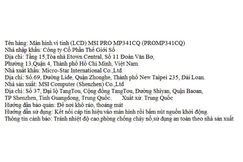 Màn hình MSI PRO MP341CQ 34 inch 3K/VA/100Hz/4ms - 6