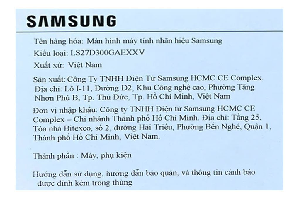 Màn hình Samsung S3 S30GD LS27D300GAEXXV 27 inch FHD/IPS/100Hz/5ms Màu Đen