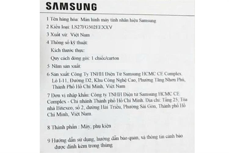 Màn hình Gaming Samsung Odyssey G5 G50F LS27FG502EEXXV (27 inch QHD, IPS, 180Hz, 1ms) Màu Đen