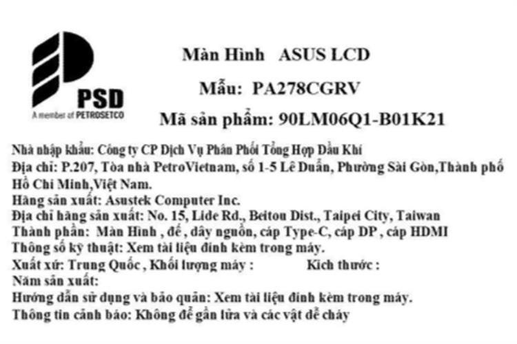 Màn hình Asus ProArt PA278CGRV (27 inch, 2K, IPS, 144Hz, 5ms) Màu Đen