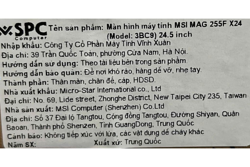 Màn hình Gaming MSI MAG 255F X24 (24.5 inch, Full HD, Rapid IPS, 240Hz, 0.5ms) - 6