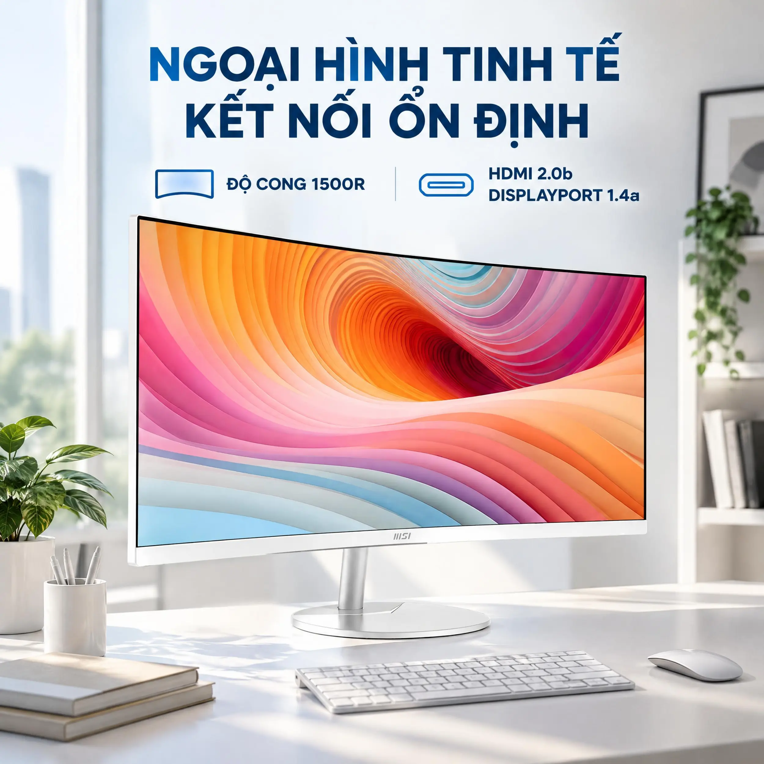 Màn hình MSI PRO MP341CQW-E12 (34 inch, UWQHD, VA, 120Hz, 1ms) - Thiết kế Màn hình MSI PRO MP341CQW-E12 (34 inch, UWQHD, VA, 120Hz, 1ms) - Thiết kế