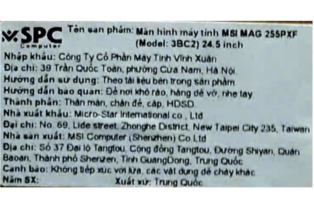 Màn hình Gaming MSI MAG 255PXF (24.5 inch Full HD, IPS, 300Hz, 0.5ms) Màu Đen