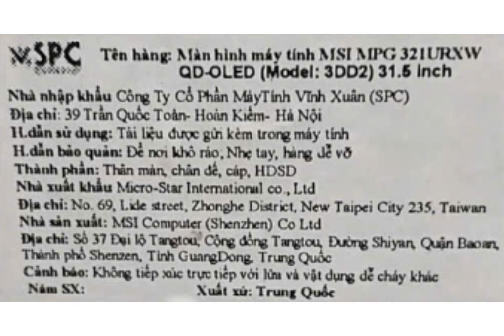 Màn hình Gaming MSI MPG 321URXW QD-OLED (31.5 inch UHD, QD-OLED, 240Hz, 0.03ms) Màu Trắng