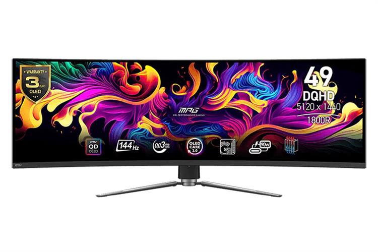Màn hình Gaming MSI MPG 491CQP QD-OLED (49 inch DQHD, QD-OLED, 144Hz, 0.03ms) Màu Đen