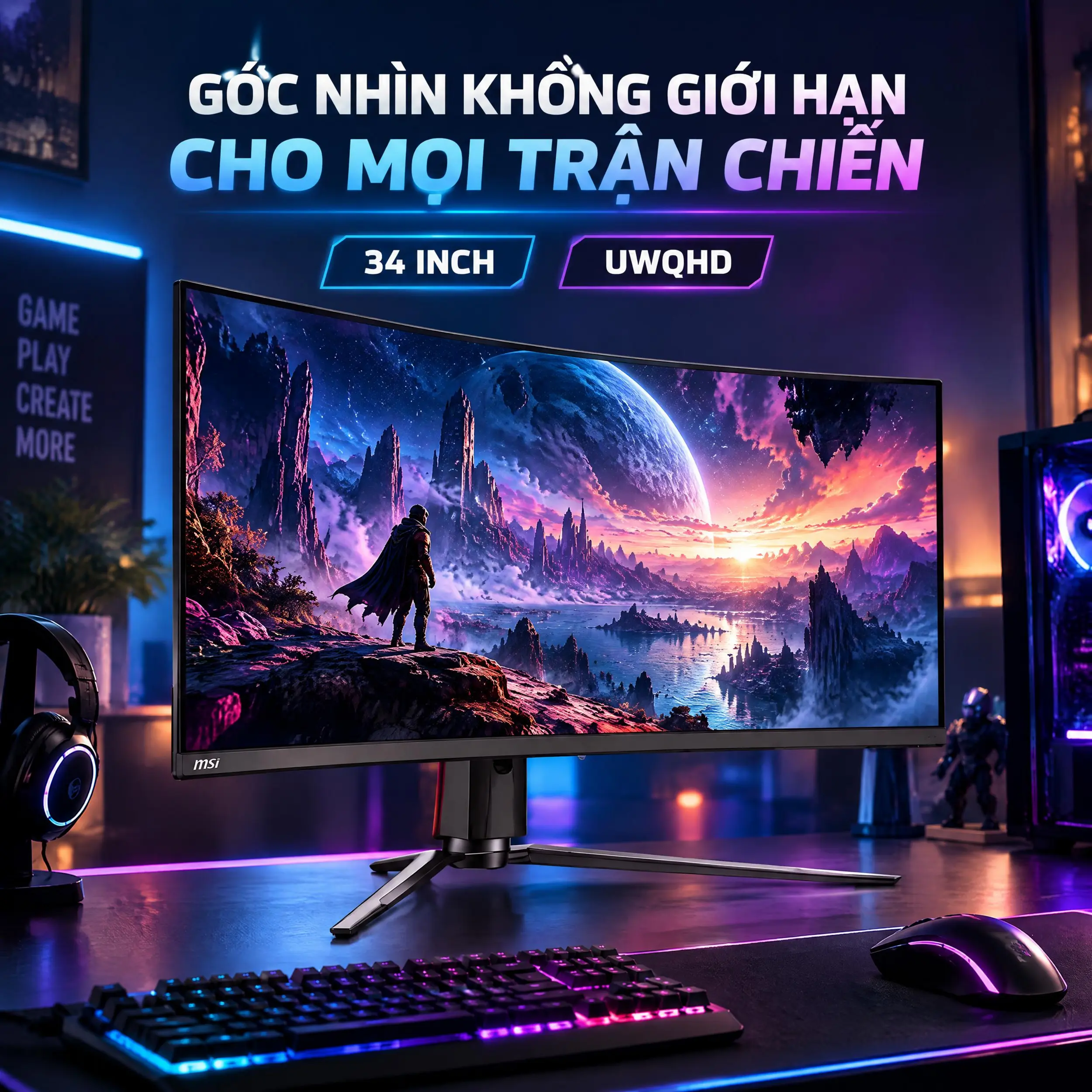 MSI Gaming MPG 34 inch UWQHD 341CQR QD-OLED - Góc nhìn không giới hạn MSI Gaming MPG 34 inch UWQHD 341CQR QD-OLED - Góc nhìn không giới hạn