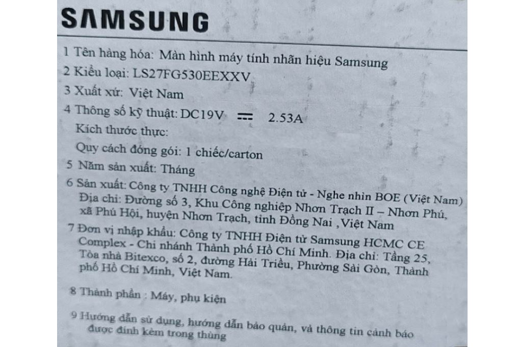 Màn hình Gaming Samsung LS27FG530EEXXV (27 inch QHD, IPS, 200Hz, 1ms) Màu Đen