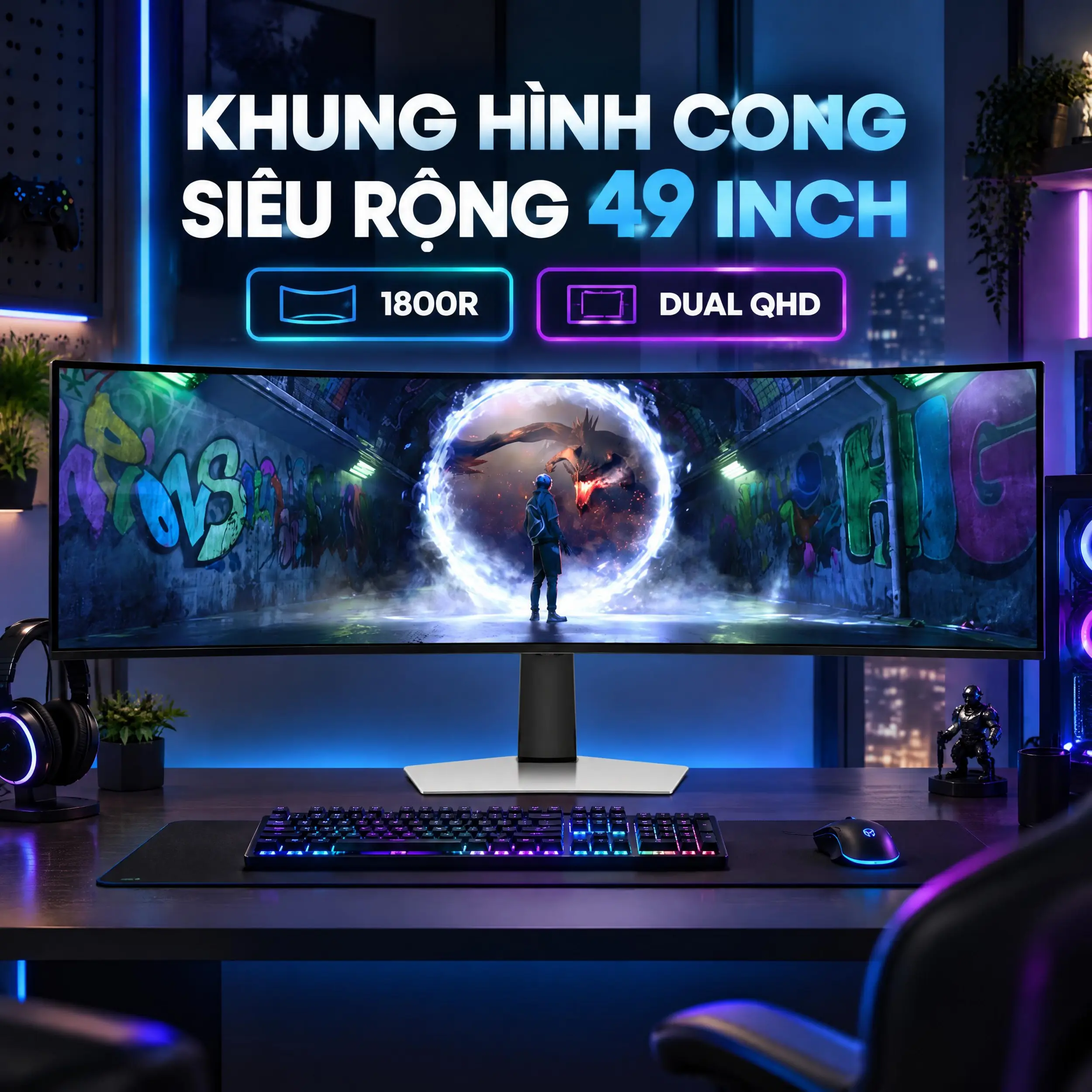 Màn hình Gaming Samsung Odyssey OLED G9 G93SD LS49DG930SEXXV  - Màn hình cong
