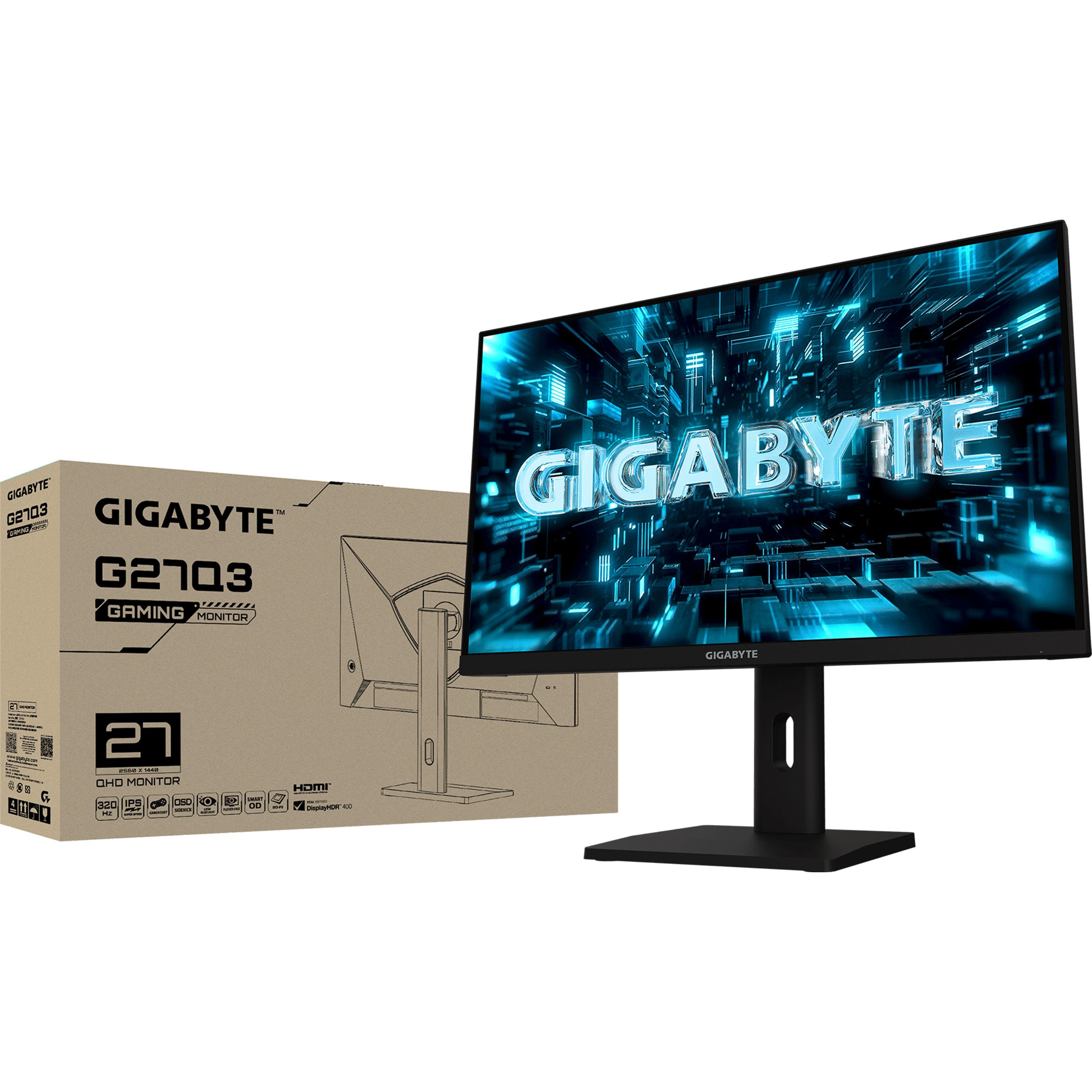 Màn hình Gaming GIGABYTE G27Q3 (27 inch 2K, IPS, 320Hz, 1ms) Màu Đen