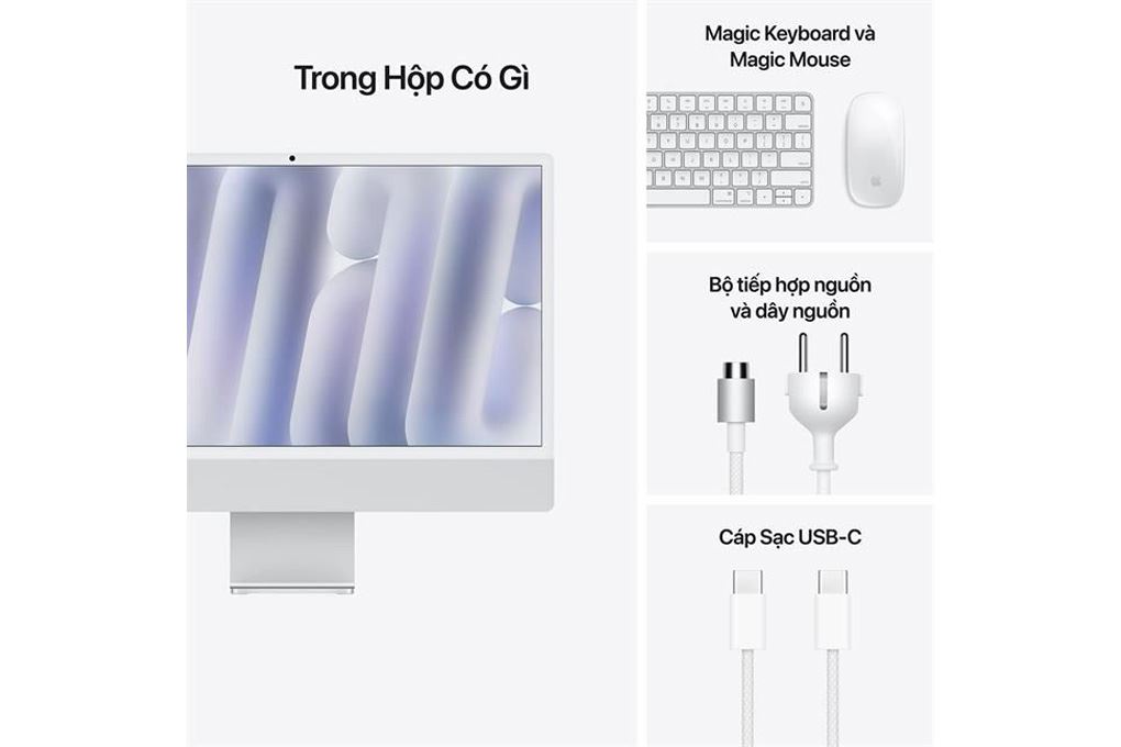 iMac 24 inch M4 16GB/512GB Màu Bạc