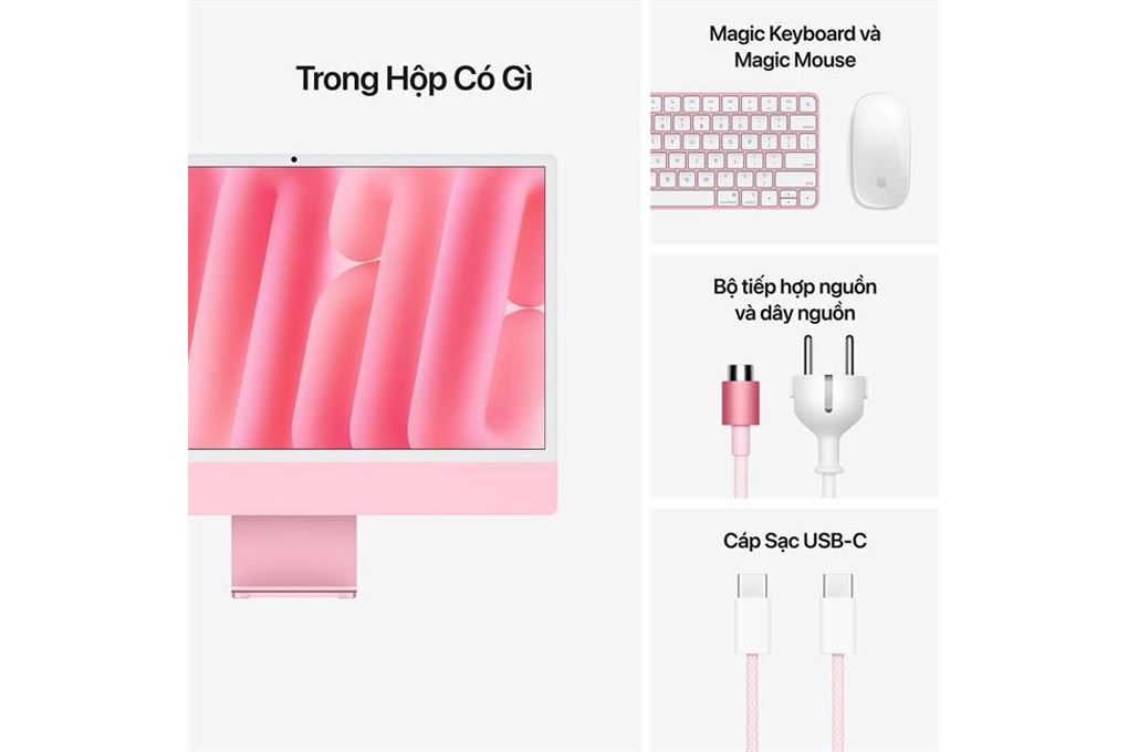 iMac 24 inch M4 16GB/512GB Màu Hồng