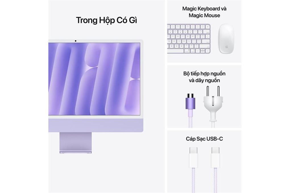 iMac 24 inch M4 16GB/512GB Màu Tím
