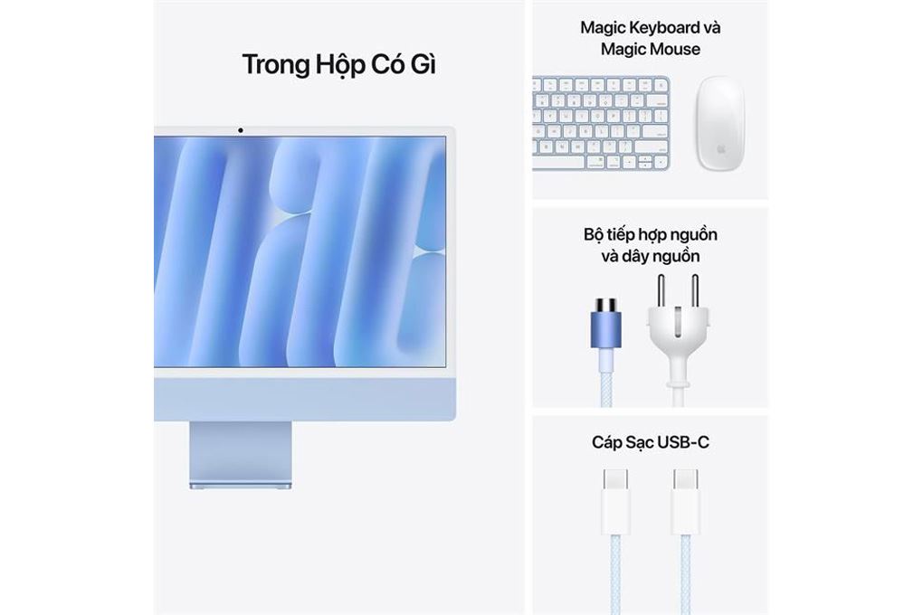 iMac 24 inch M4 16GB/512GB Màu Xanh Dương