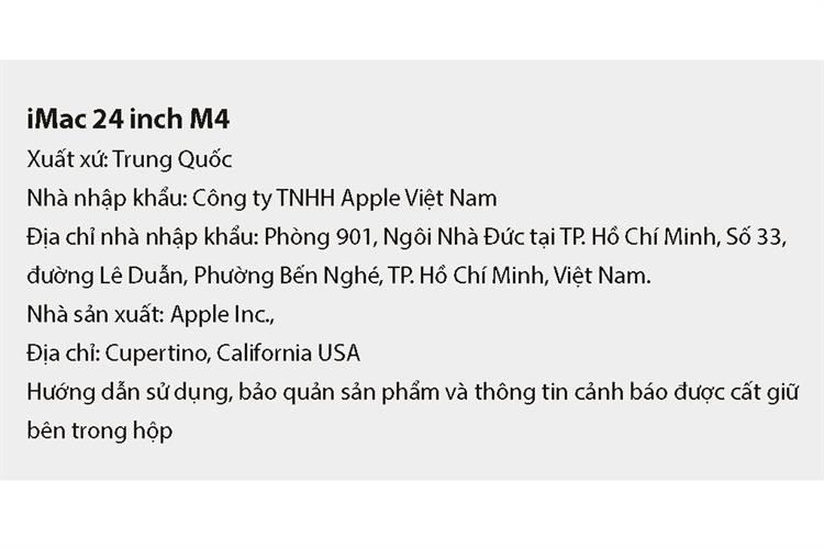 iMac 24 inch M4 24GB/512GB Màu Xanh lá
