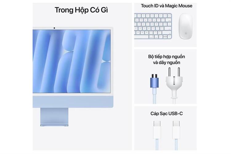 iMac 24 inch M4 16GB/256GB/10GPU Màu Xanh Dương