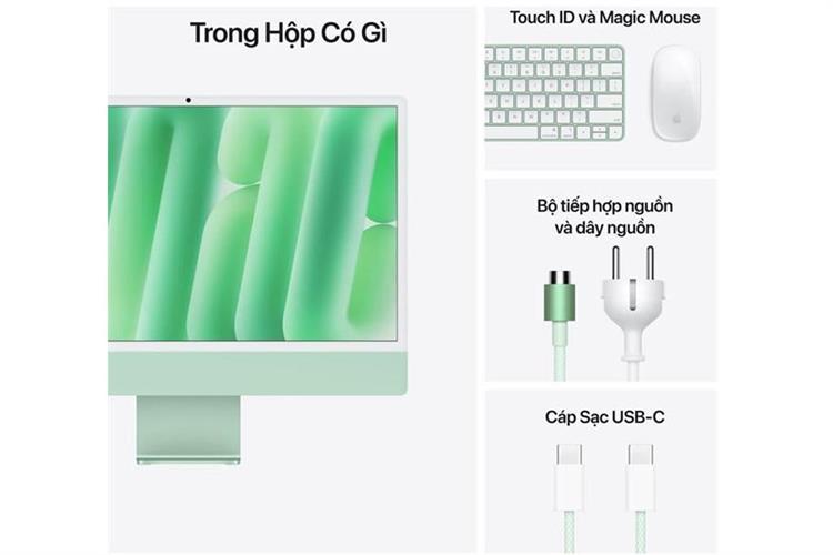 iMac 24 inch M4 16GB/256GB/10GPU Màu Xanh lá